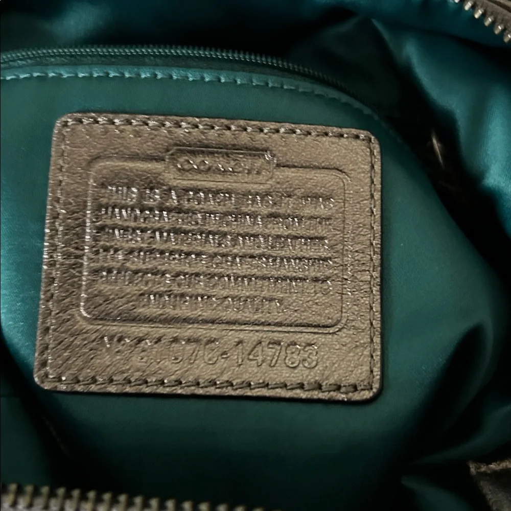 Coach Metallic Silver Leather Clutch - Picture 8 of 11